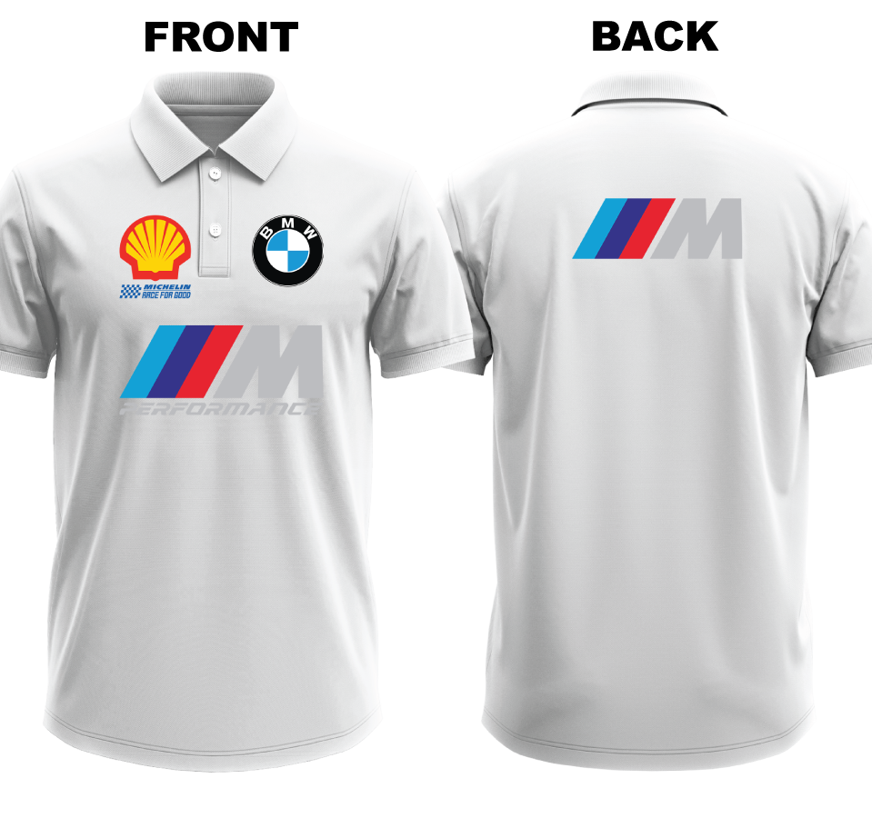 Drifit Polo Shirt: BMW-M Performance (Front and Back)
