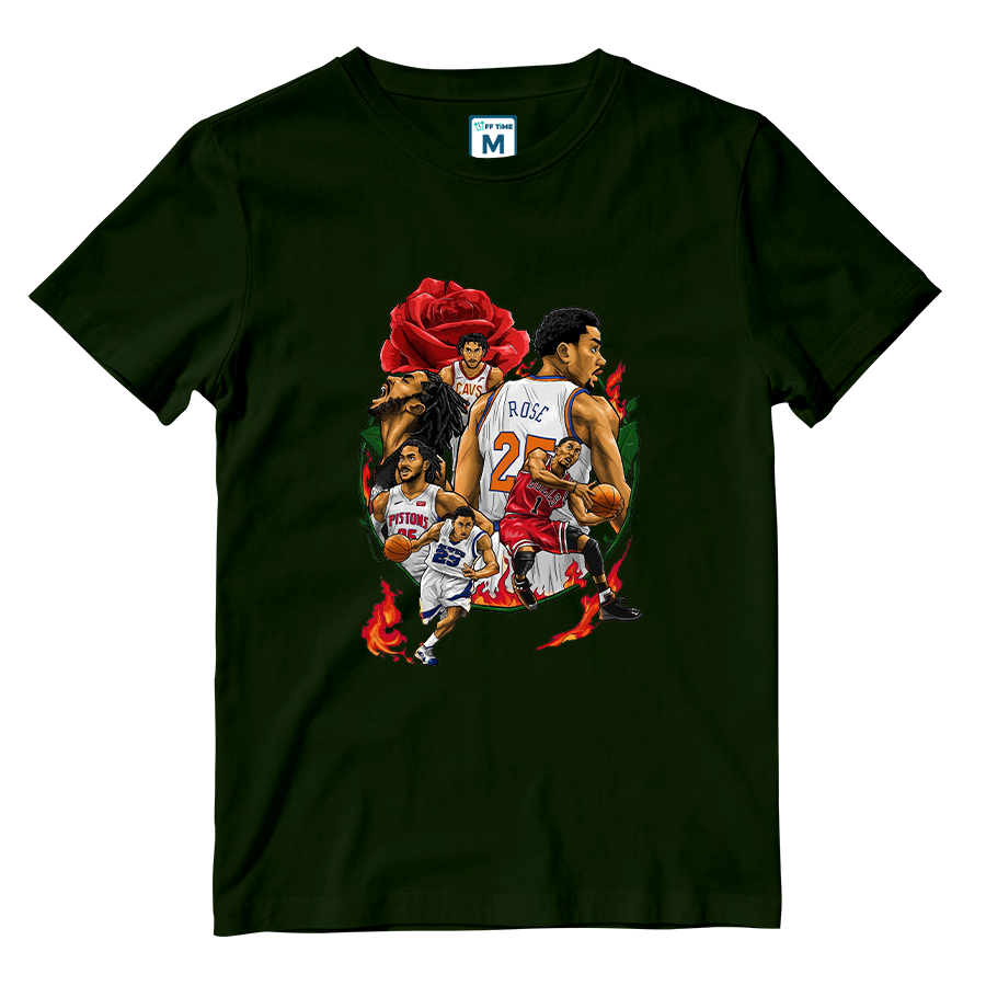 Cotton Shirt: Drose Collage NBA