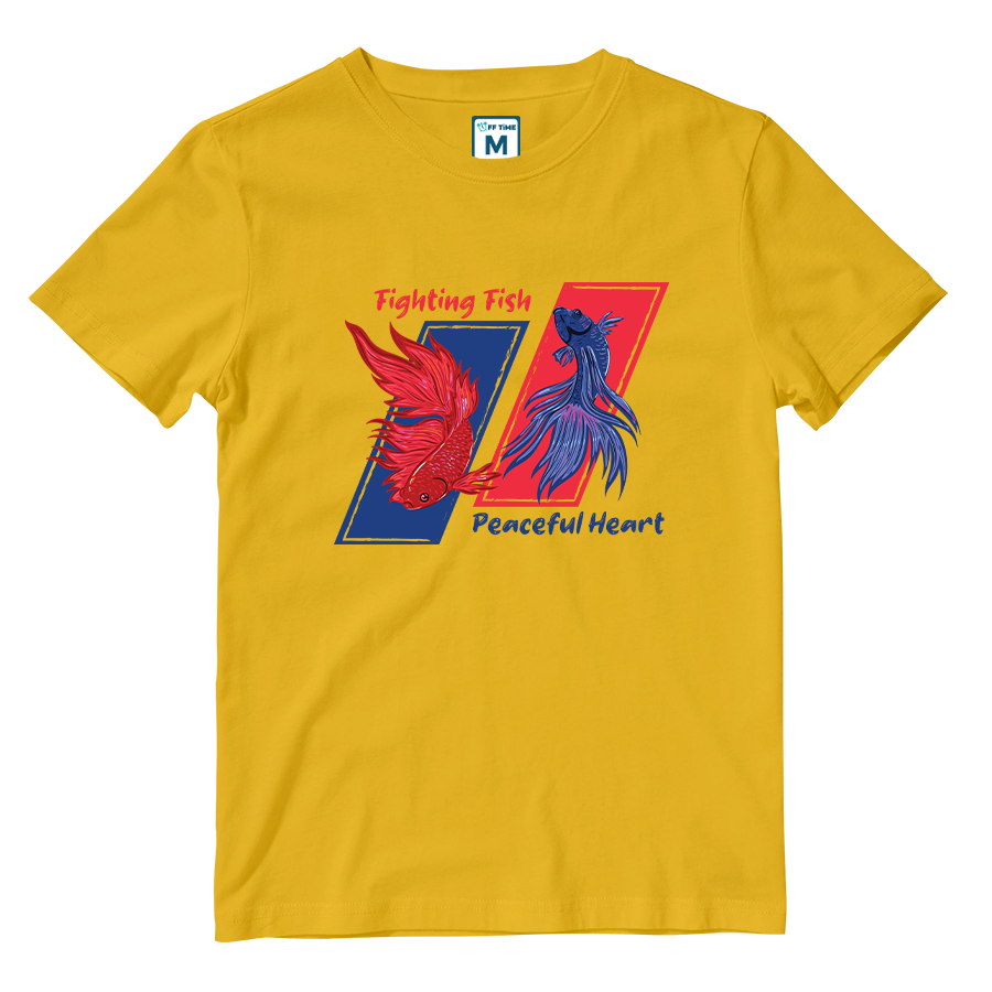 Cotton Shirt: Fighting Fish, Peaceful Heart