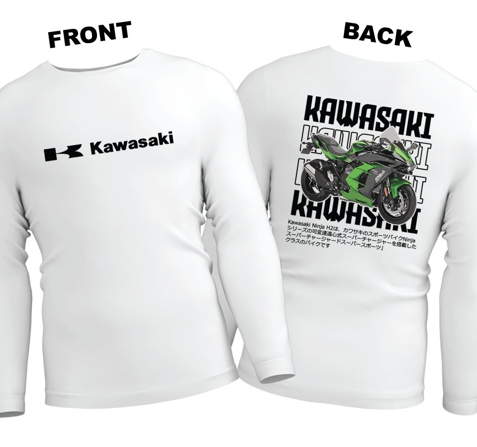 Long Sleeve Drifit Shirt: Kawasaki (Front and Back)