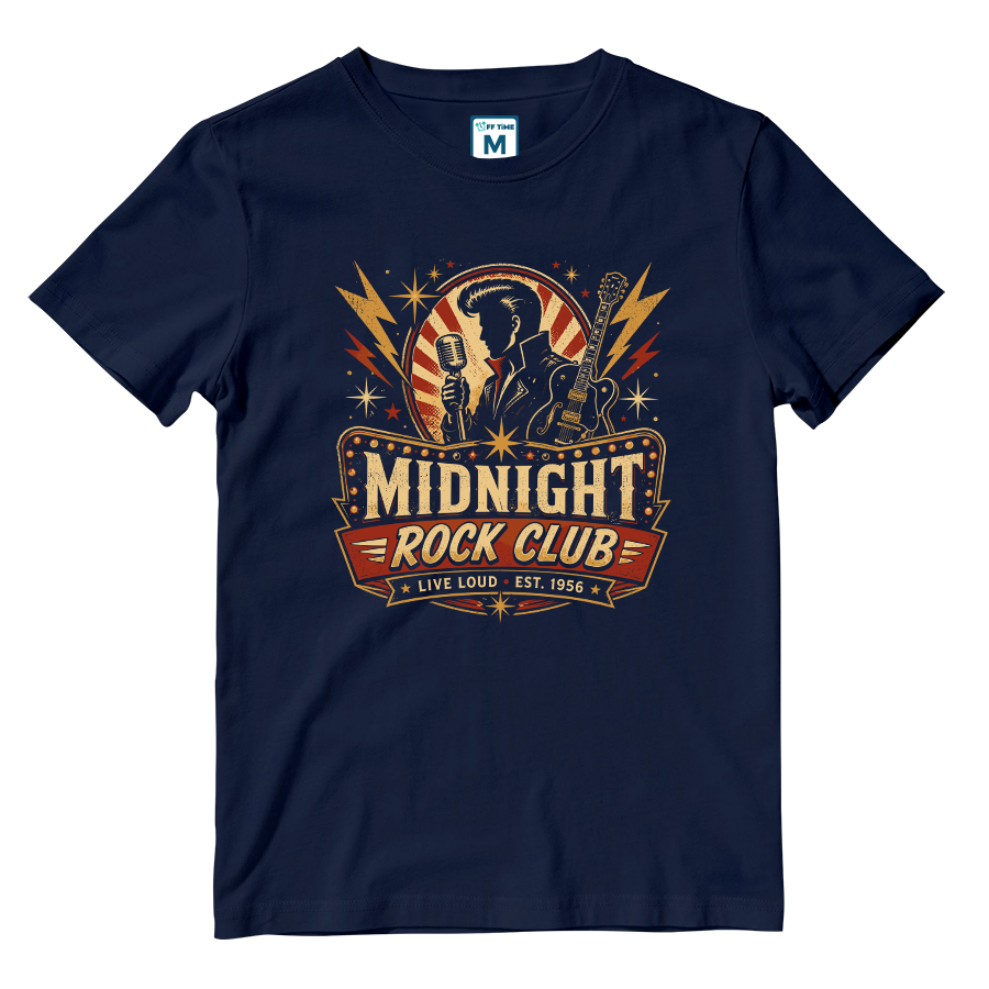 Cotton Shirt: Midnight Rock