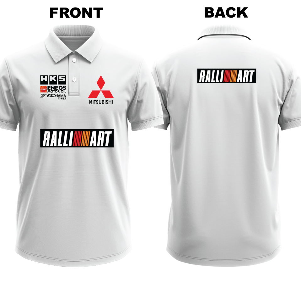 Drifit Polo Shirt: Mitsubishi Ralliart (Front and Back)