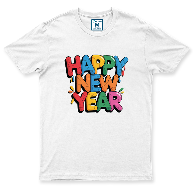 C.Spandex Shirt: Neon Comic Happy New Year
