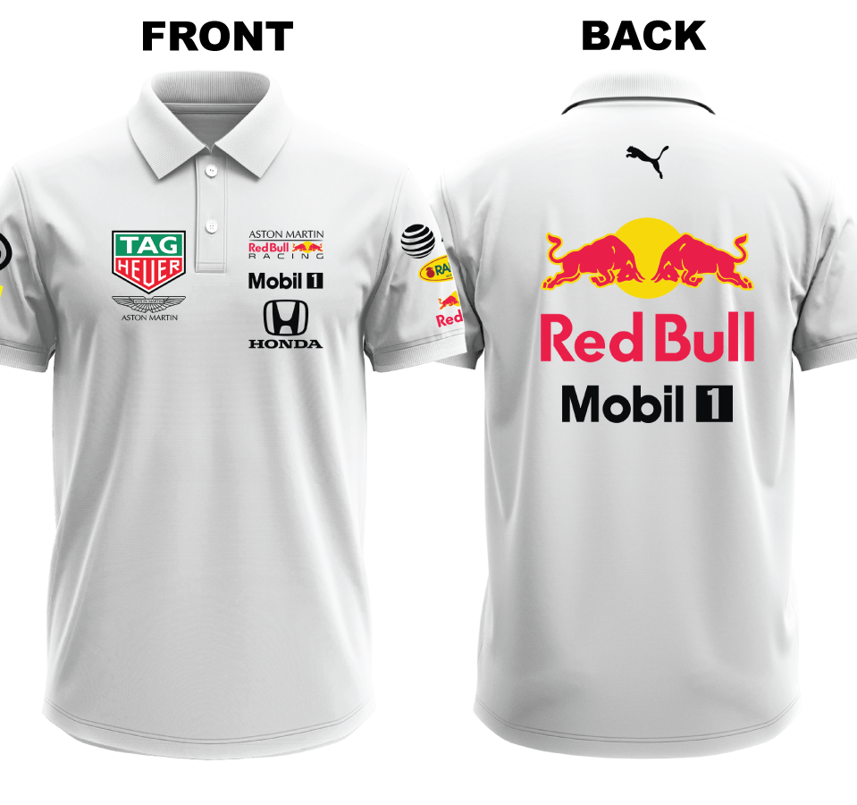 Drifit Polo Shirt: Red Bull 1 (Front and Back)