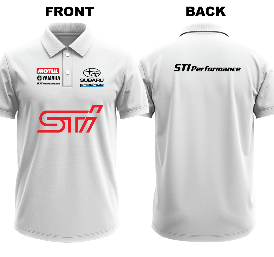 Drifit Polo Shirt: Subaru STI (Front and Back)