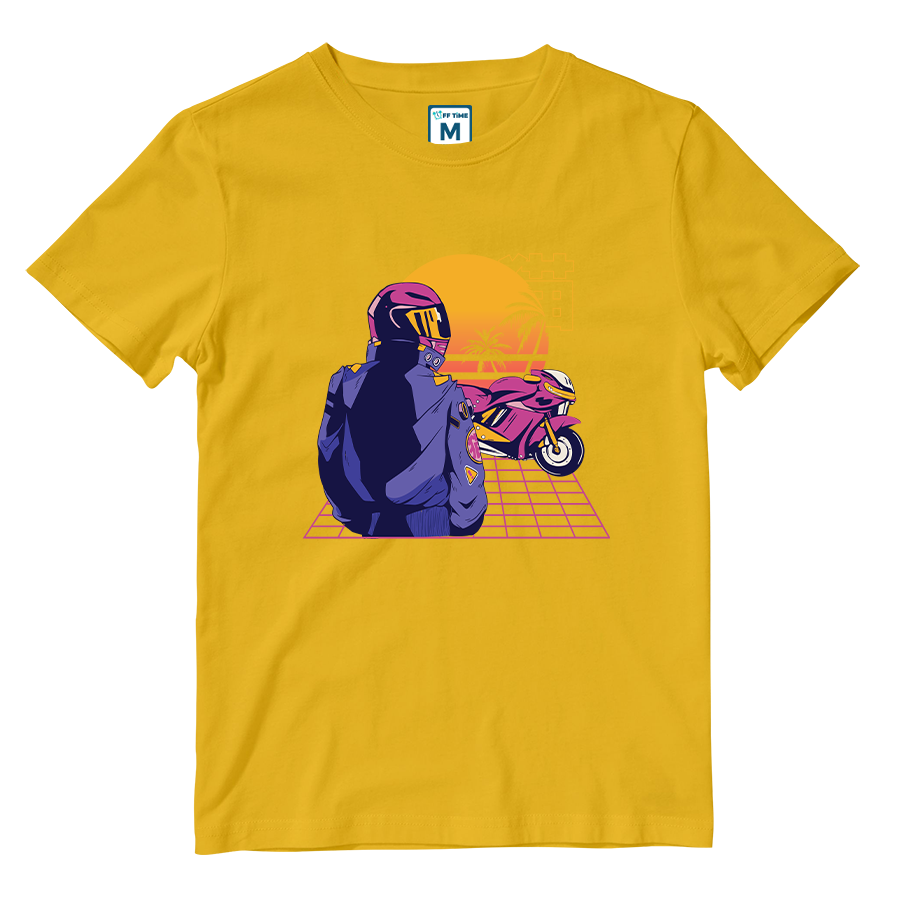 Cotton Shirt: Synthwave Rider