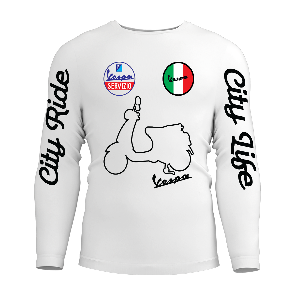 Long Sleeve Drifit Shirt: Vespa Silhouette
