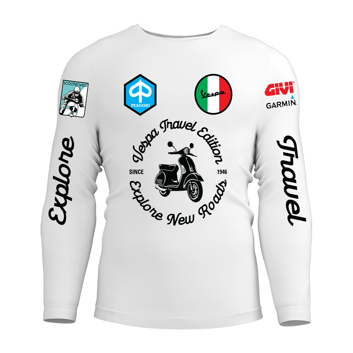 Long Sleeve Drifit Shirt: Vespa Travel Edition