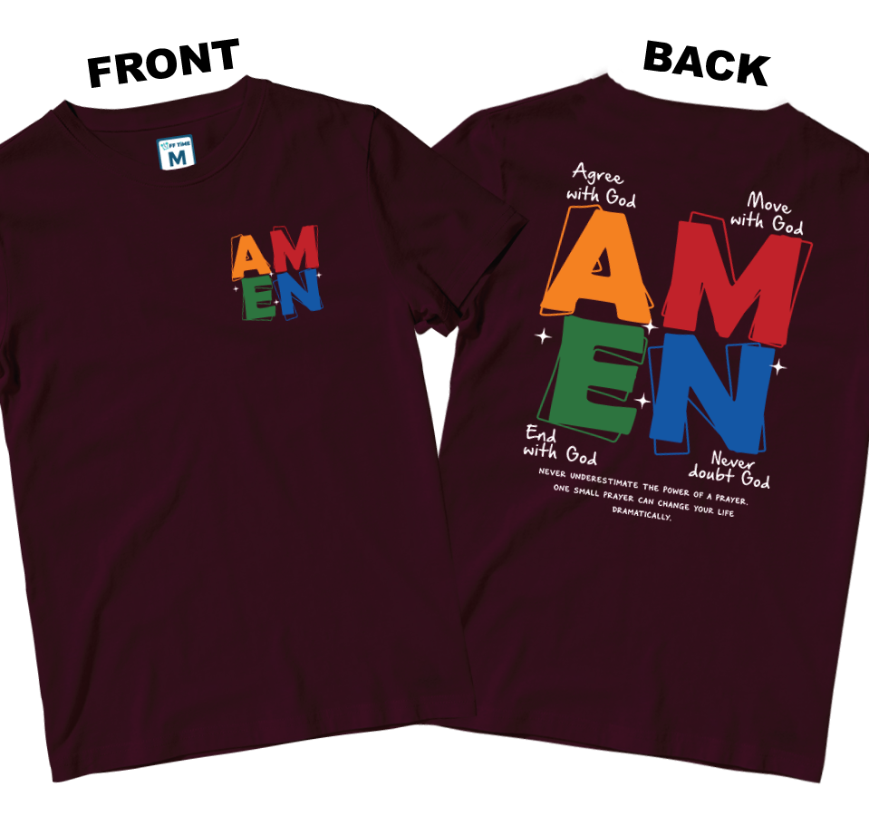 Cotton Shirt: AMEN (Front and Back)