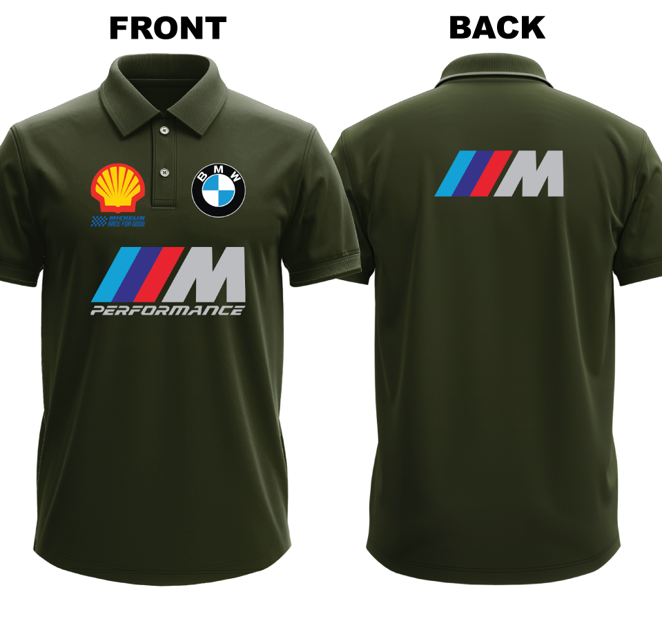 Drifit Polo Shirt: BMW-M Performance (Front and Back)