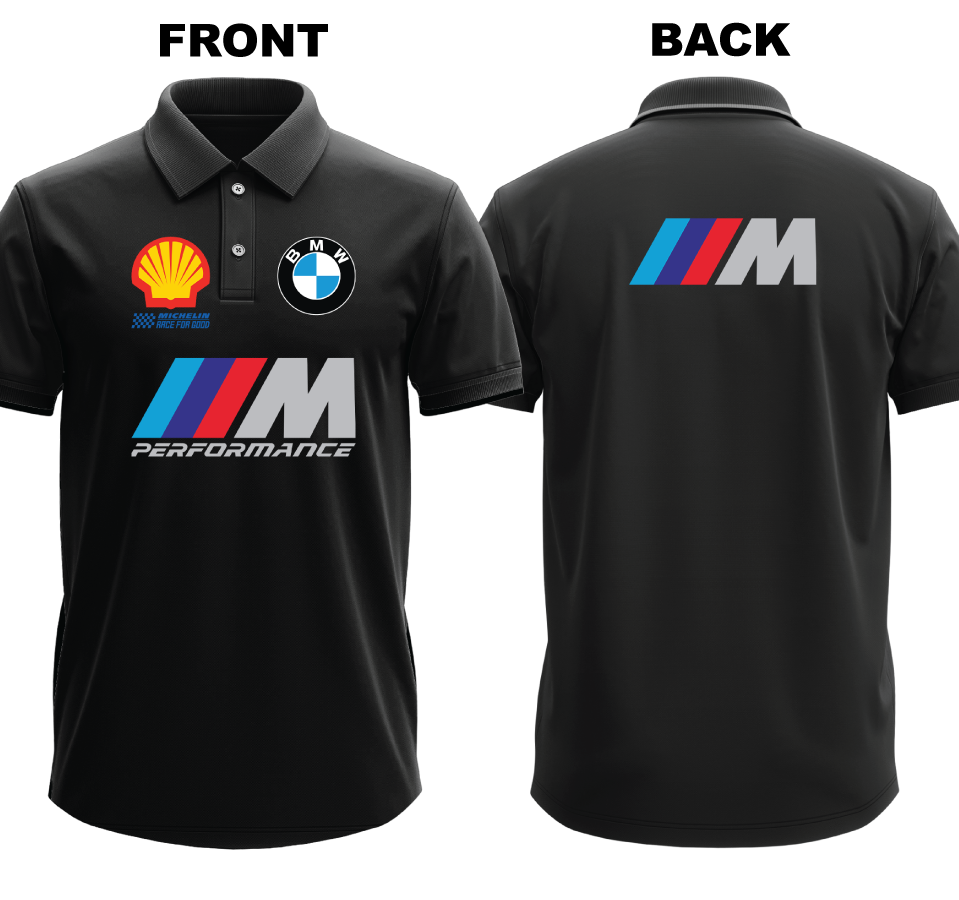 Drifit Polo Shirt: BMW-M Performance (Front and Back)