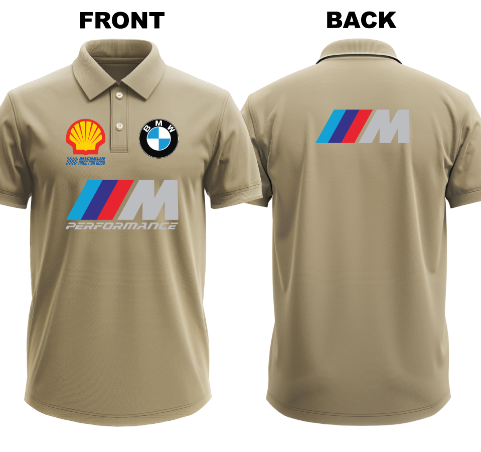 Drifit Polo Shirt: BMW-M Performance (Front and Back)