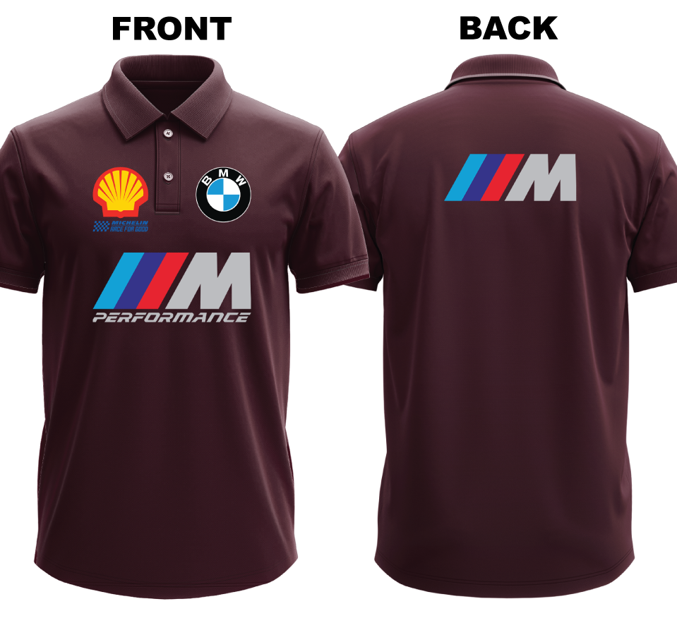 Drifit Polo Shirt: BMW-M Performance (Front and Back)