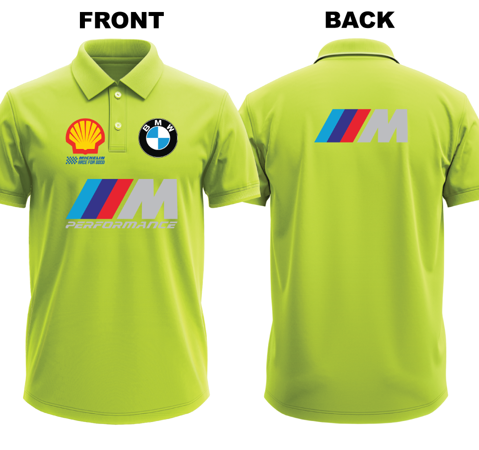 Drifit Polo Shirt: BMW-M Performance (Front and Back)
