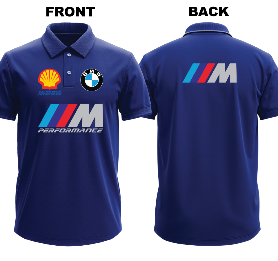 Drifit Polo Shirt: BMW-M Performance (Front and Back)