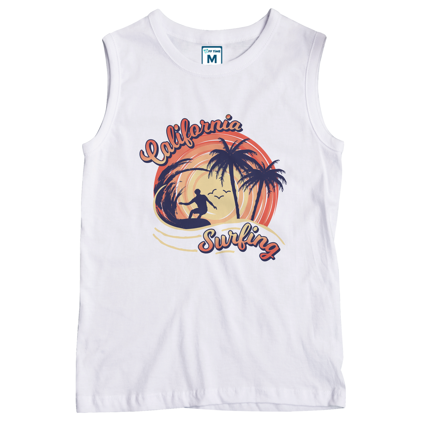 Sleeveless Drifit Shirt: California Surfing