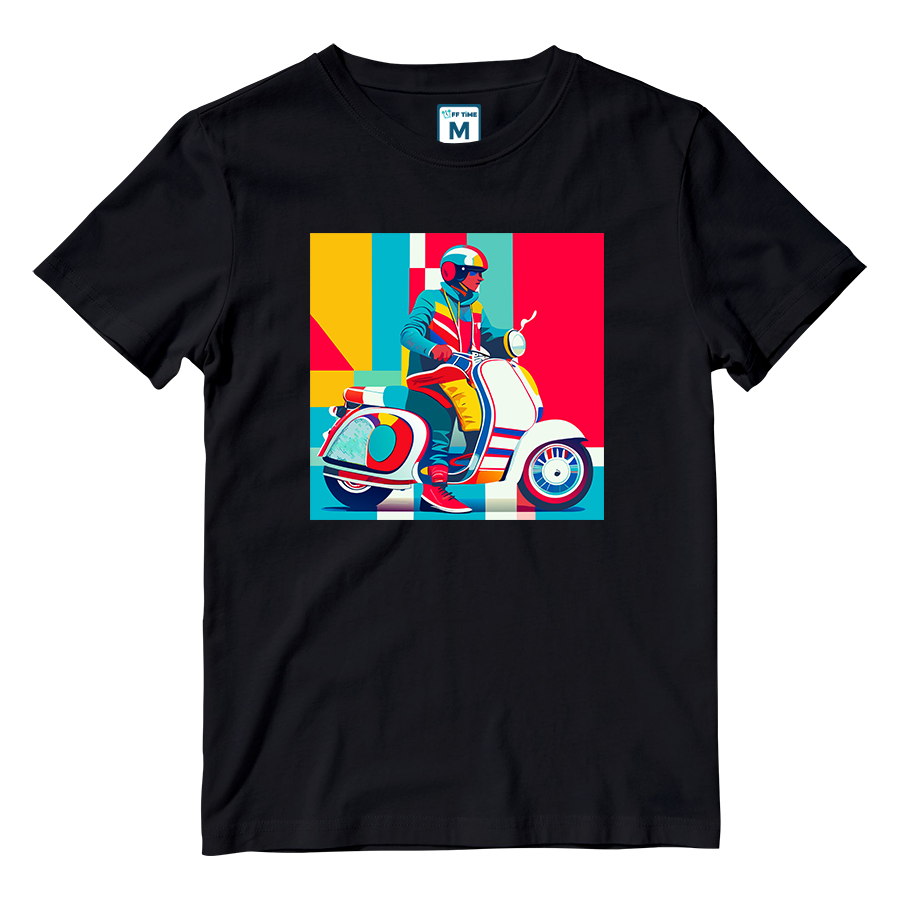Cotton Shirt: Colorful Vespa