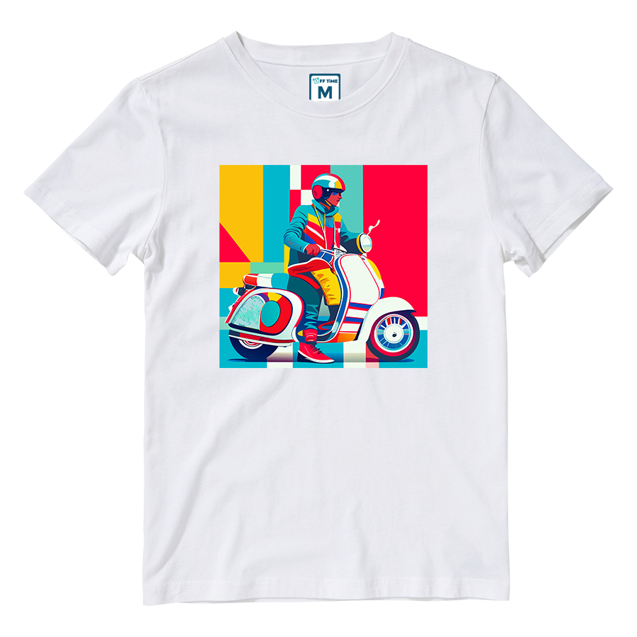 Cotton Shirt: Colorful Vespa