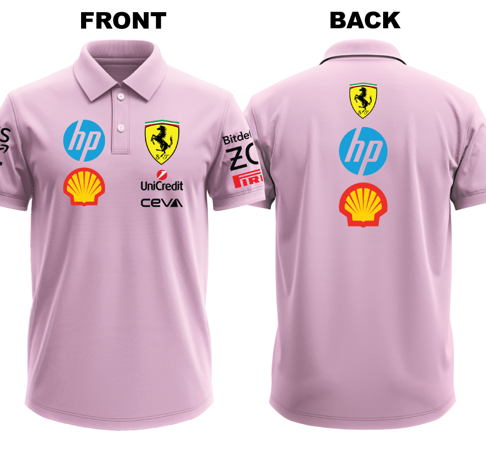 Drifit Polo Shirt: Ferrari 1 (Front and Back)