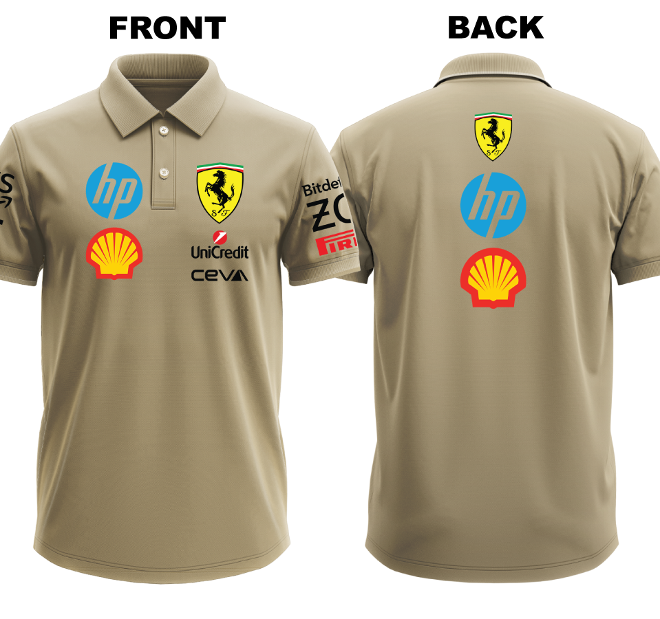Drifit Polo Shirt: Ferrari 1 (Front and Back)