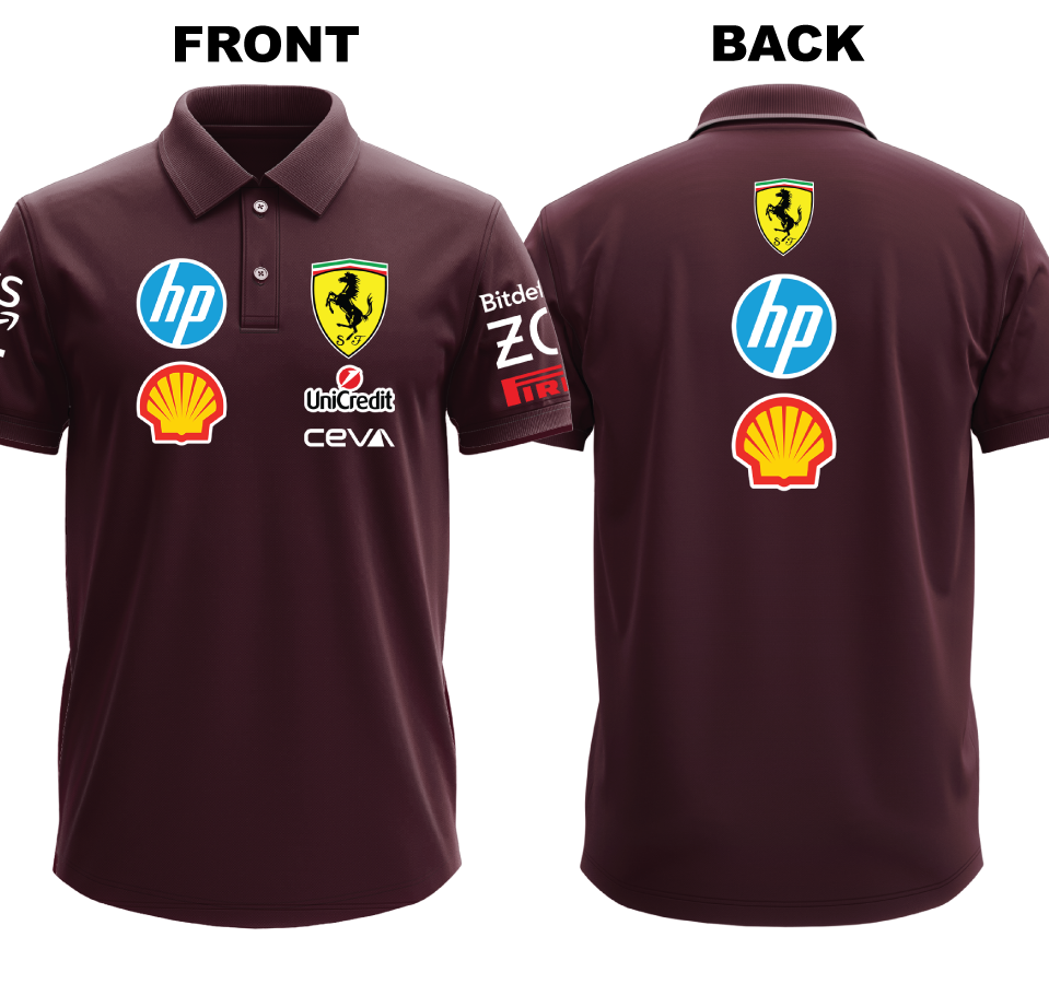 Drifit Polo Shirt: Ferrari 1 (Front and Back)