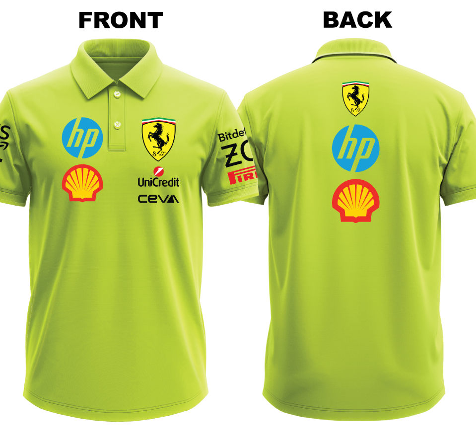 Drifit Polo Shirt: Ferrari 1 (Front and Back)