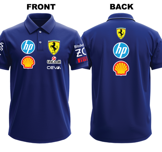 Drifit Polo Shirt: Ferrari 1 (Front and Back)