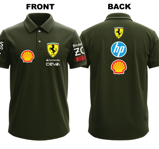 Drifit Polo Shirt: Ferrari 2 (Front and Back)