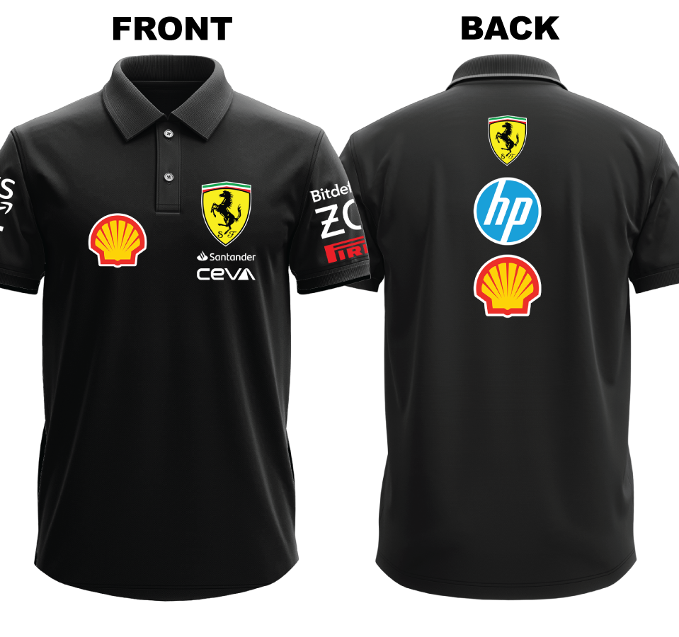 Drifit Polo Shirt: Ferrari 2 (Front and Back)