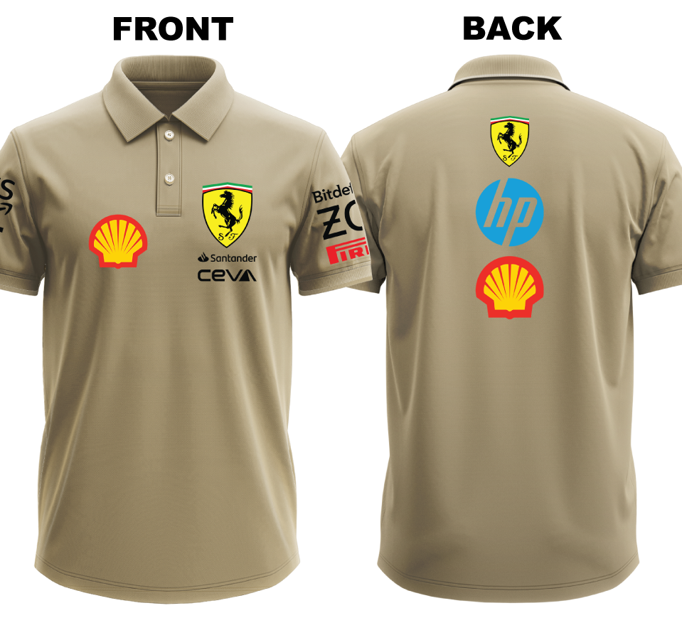 Drifit Polo Shirt: Ferrari 2 (Front and Back)