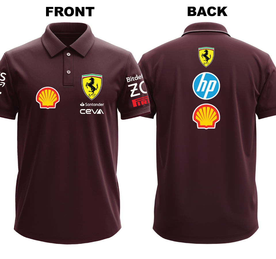 Drifit Polo Shirt: Ferrari 2 (Front and Back)