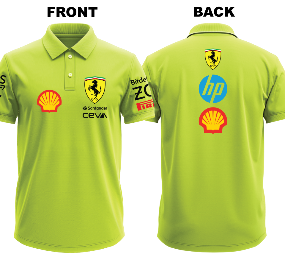 Drifit Polo Shirt: Ferrari 2 (Front and Back)