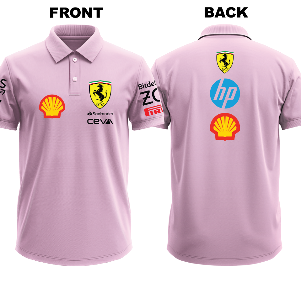 Drifit Polo Shirt: Ferrari 2 (Front and Back)