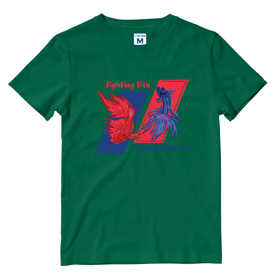 Cotton Shirt: Fighting Fish, Peaceful Heart