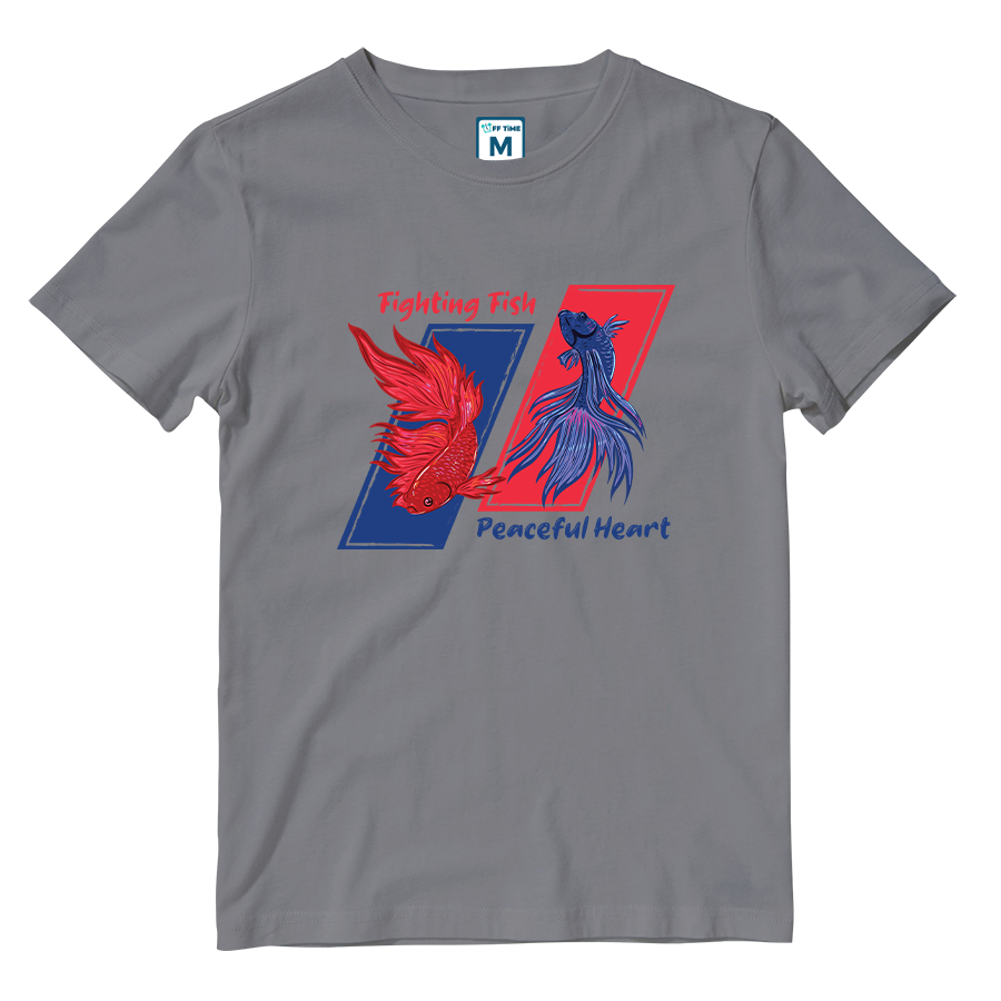 Cotton Shirt: Fighting Fish, Peaceful Heart
