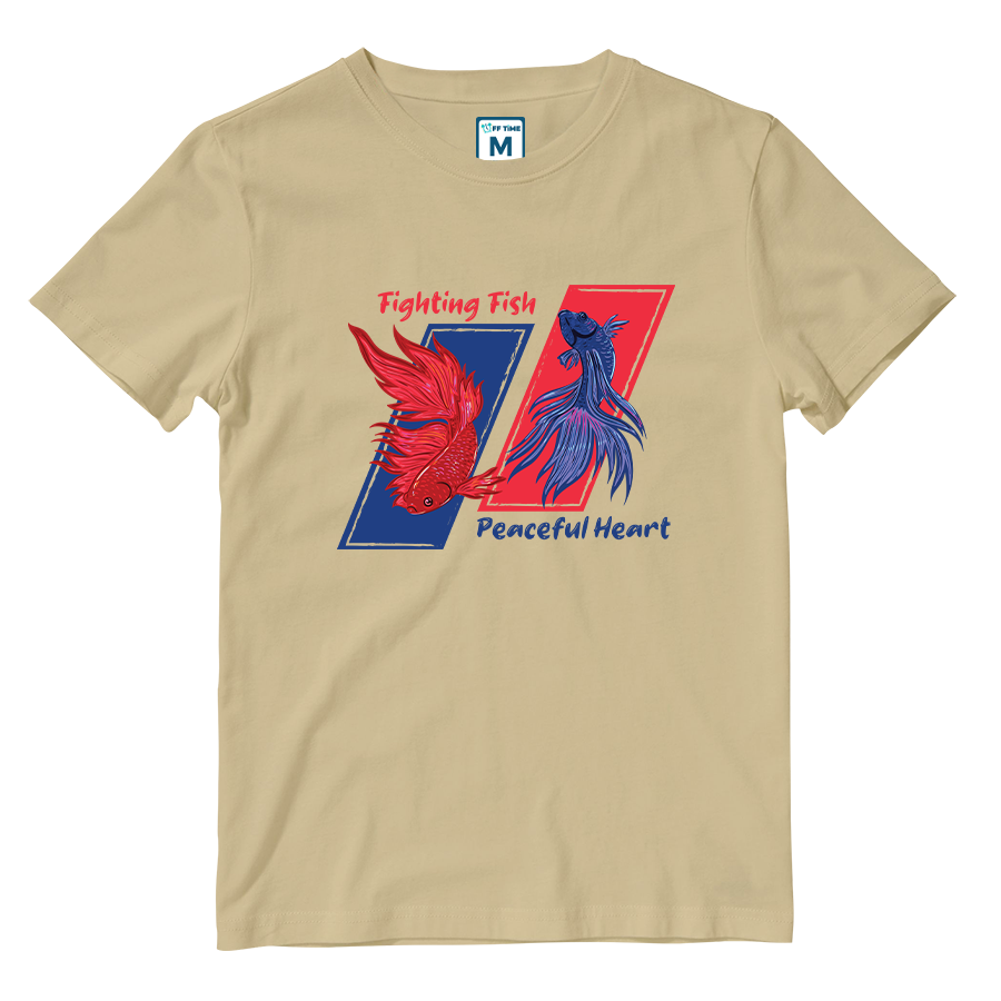 Cotton Shirt: Fighting Fish, Peaceful Heart