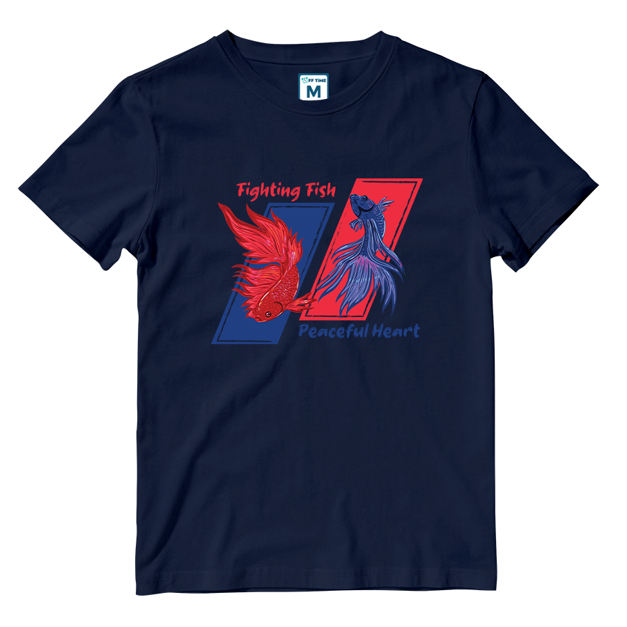 Cotton Shirt: Fighting Fish, Peaceful Heart