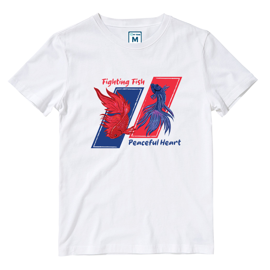 Cotton Shirt: Fighting Fish, Peaceful Heart