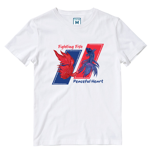 Cotton Shirt: Fighting Fish, Peaceful Heart