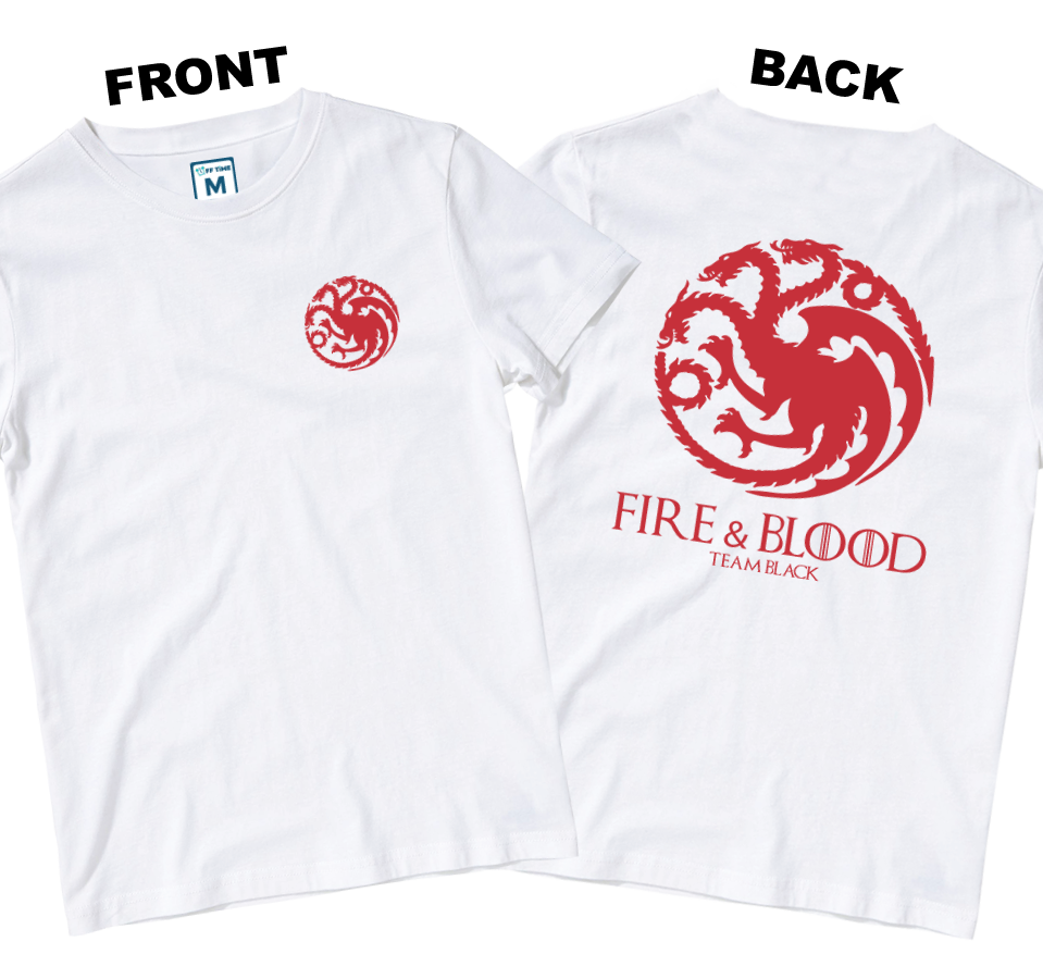 Cotton Shirt: Fire & Blood (Front and Back)