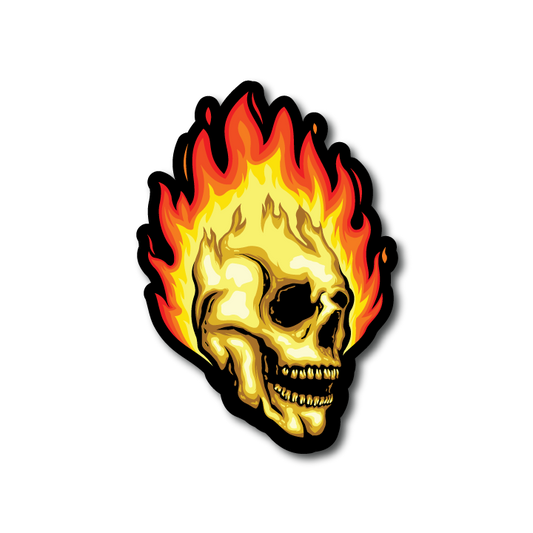 Acrylic Vehicle Badge: Flaming Skull