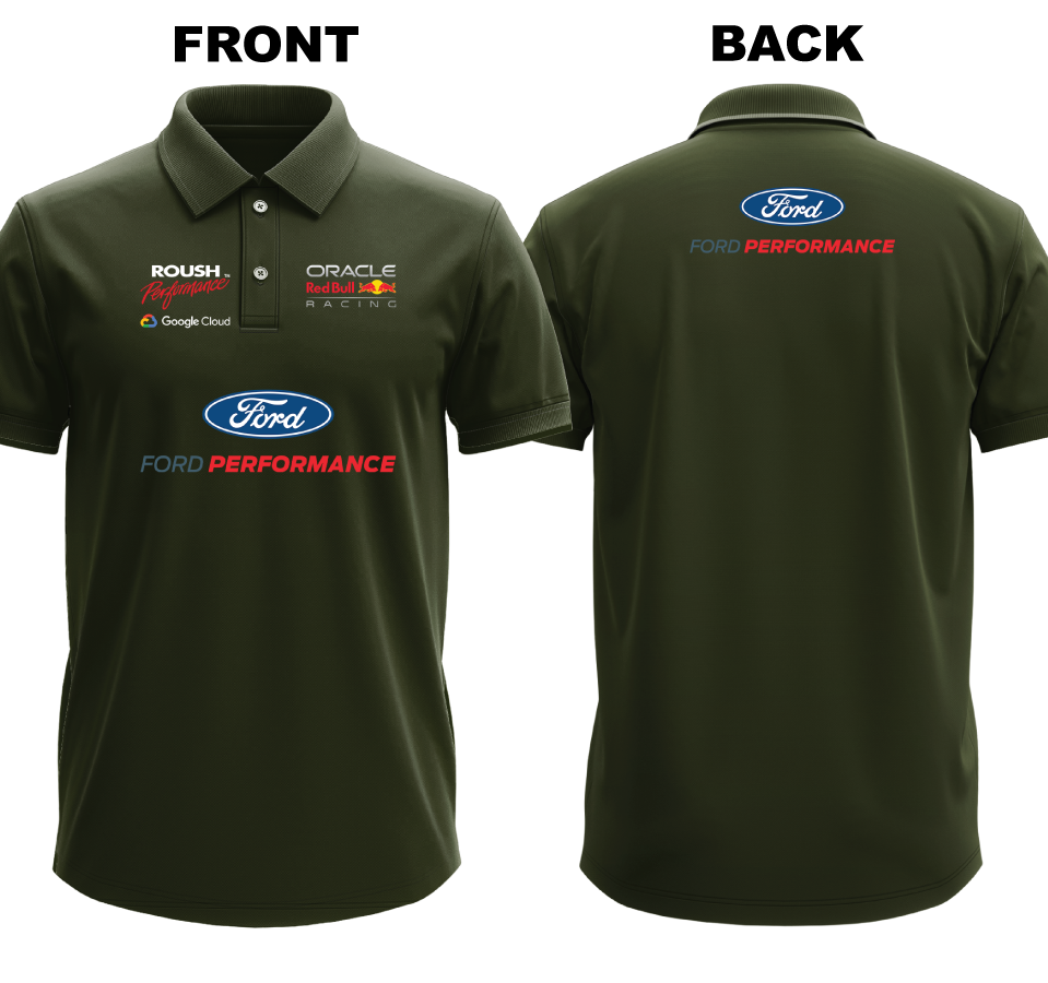 Drifit Polo Shirt: Ford Performance (Front and Back)