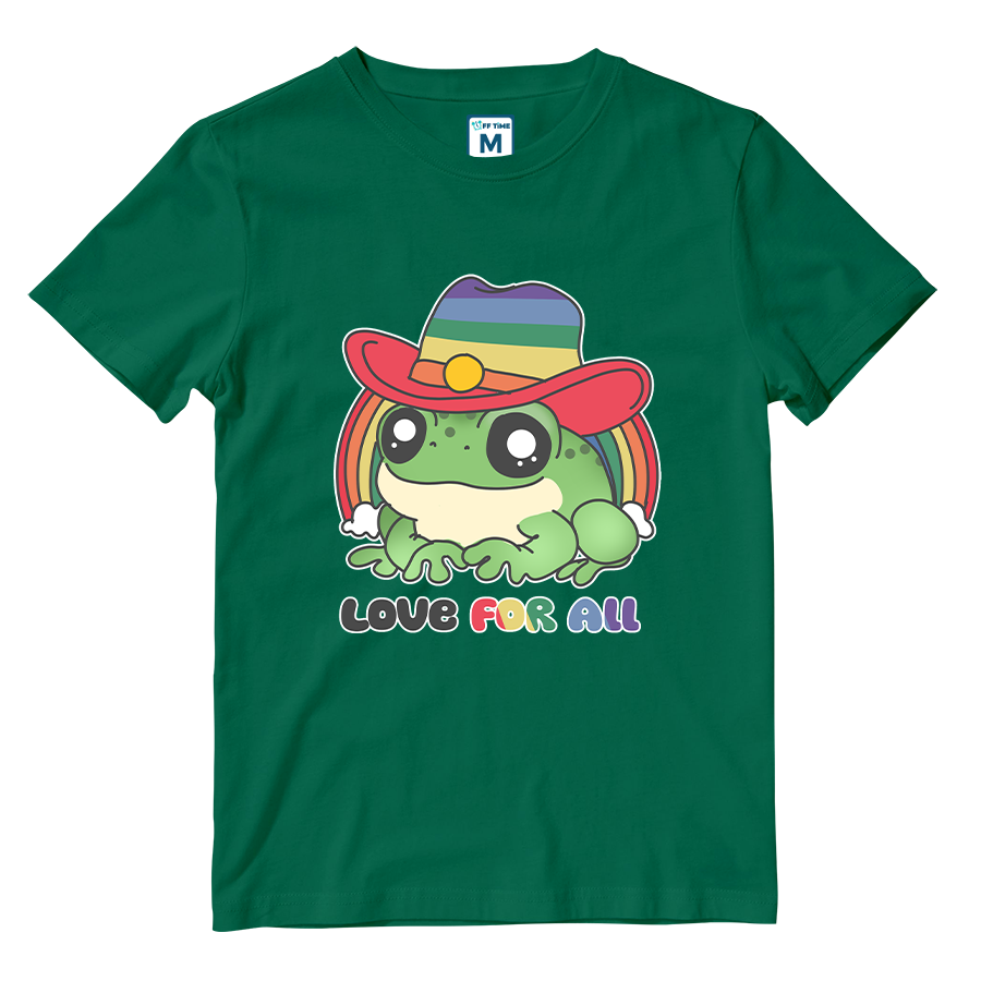 Cotton Shirt: Frog Rainbow