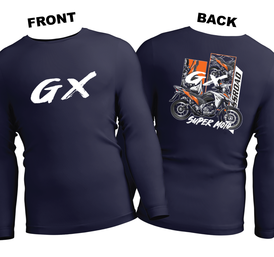 Long Sleeve Drifit Shirt: GX (Front and Back)