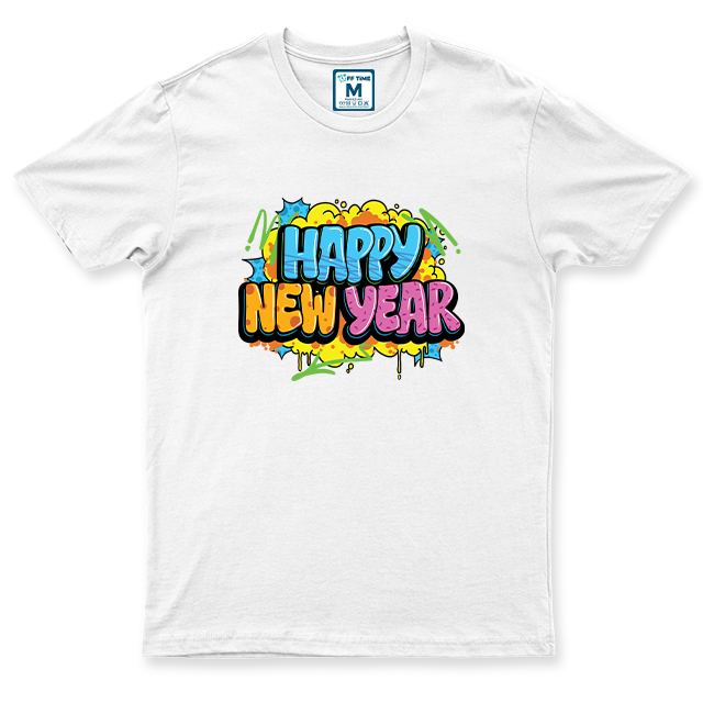 C.Spandex Shirt: Graffiti Burst Happy New Year