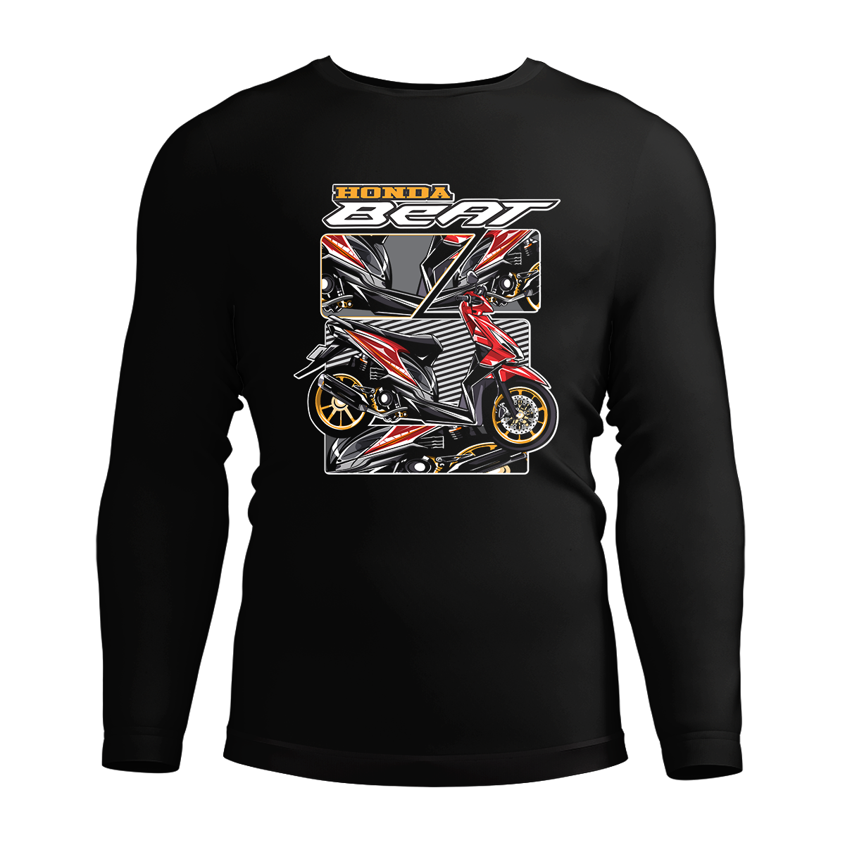 Long Sleeve Drifit Shirt: Honda Beat Red