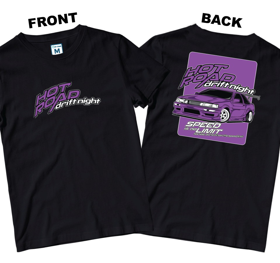 Cotton Shirt: Hot Road Drift Night (Front and Back)