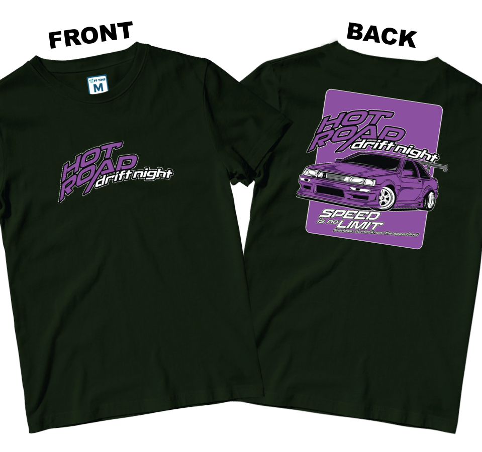 Cotton Shirt: Hot Road Drift Night (Front and Back)