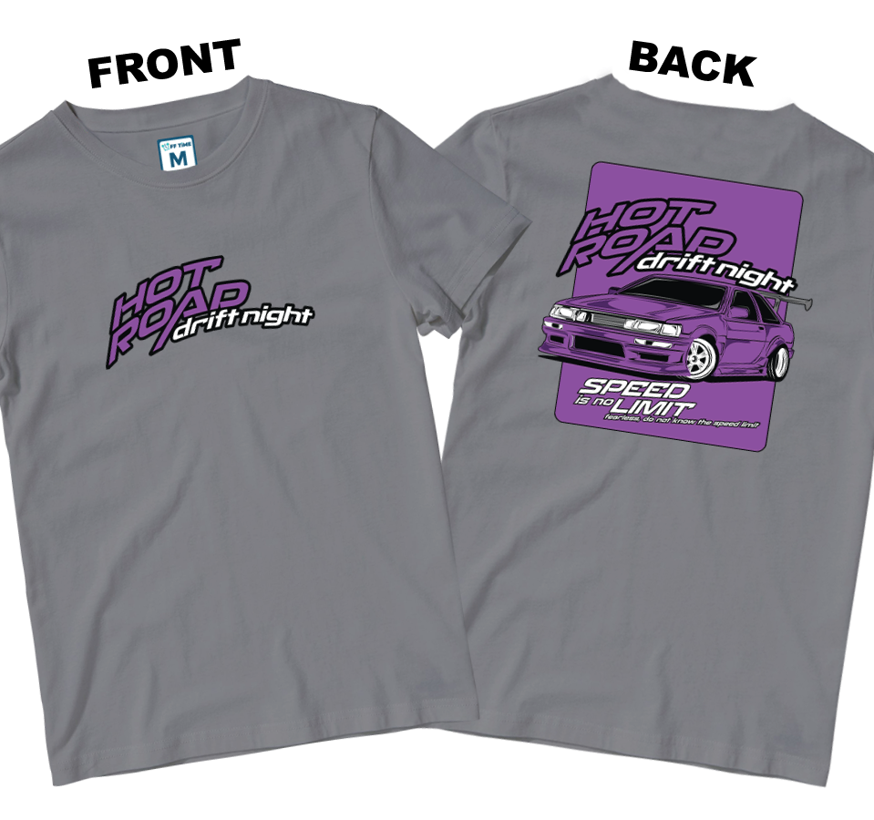 Cotton Shirt: Hot Road Drift Night (Front and Back)