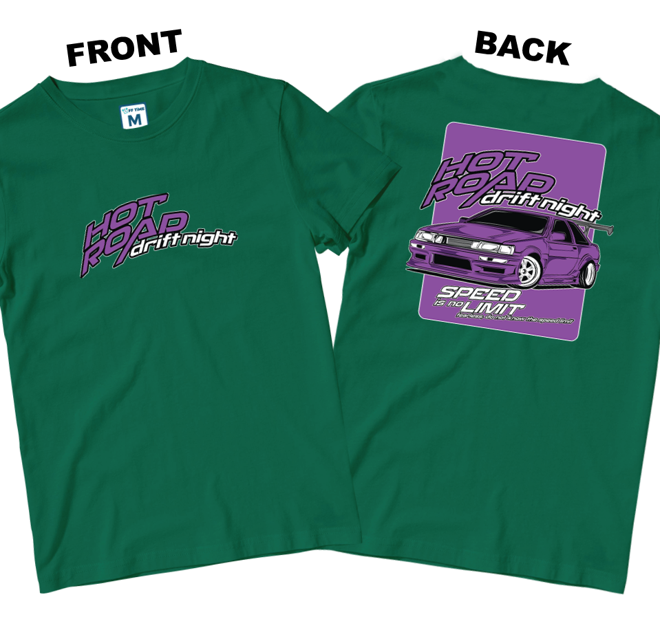 Cotton Shirt: Hot Road Drift Night (Front and Back)